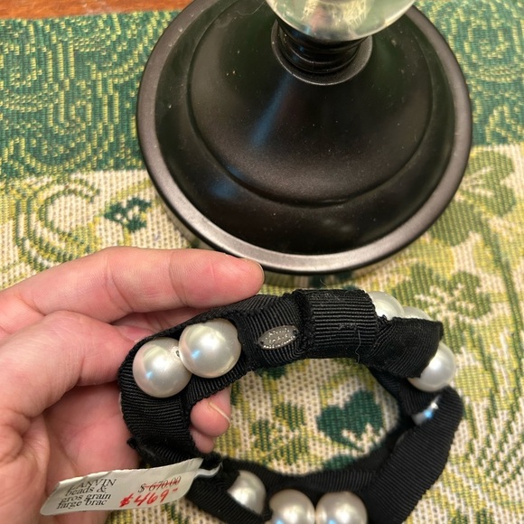 Lanvin Faux Pearl & Grosgrain Bracelet New With Tags -L - Picture 4 of 7